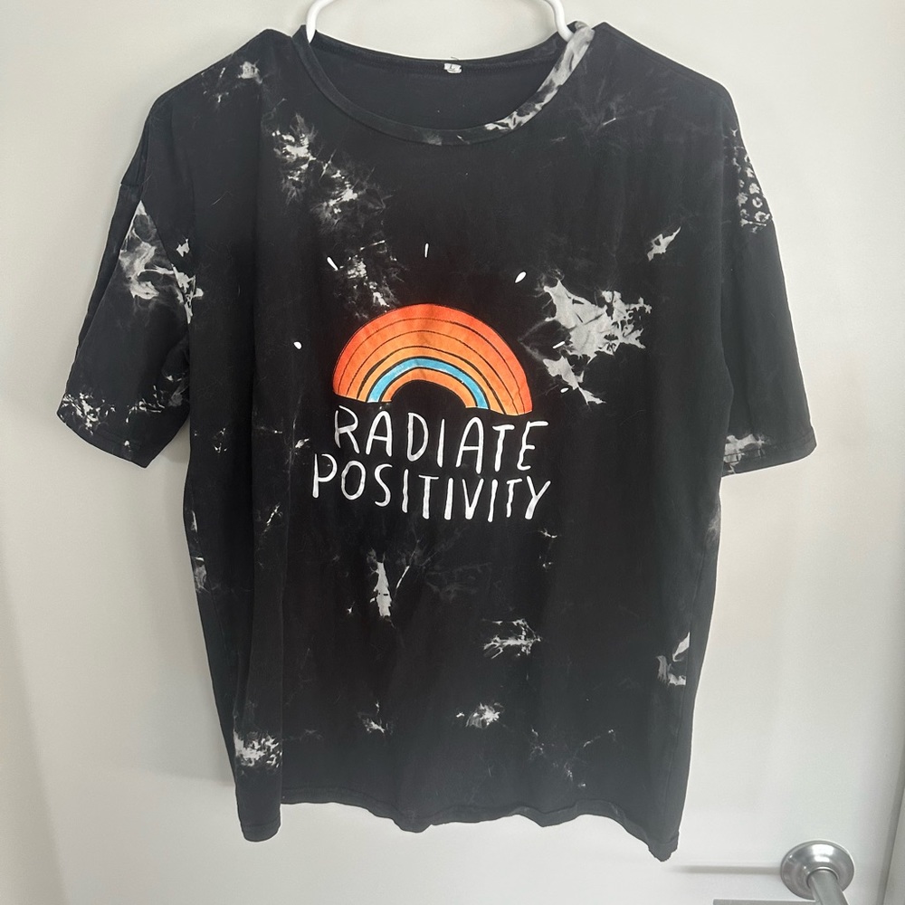 Remidoo Casual Tie Dye Rainbow Print Short Sleeve Loose Oversized Graphic